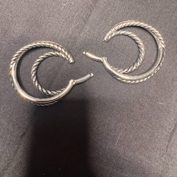 Ask & Embla Silver Essa Hoop Ear Hangers - Picture 6 of 6